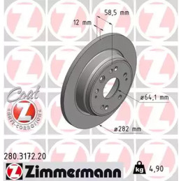 Stabdžių diskas  ZIMMERMANN 280.3172.20