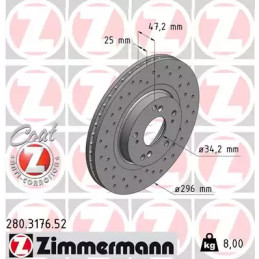 Stabdžių diskas  ZIMMERMANN 280.3176.52