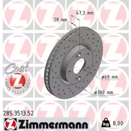 Stabdžių diskas  ZIMMERMANN 285.3513.52