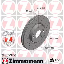 Stabdžių diskas  ZIMMERMANN 285.3518.52