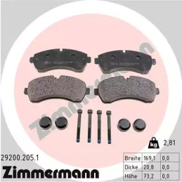 Diskinių stabdžių trinkelių rinkinys  ZIMMERMANN 29200.205.1