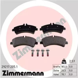 Diskinių stabdžių trinkelių rinkinys  ZIMMERMANN 29217.205.1