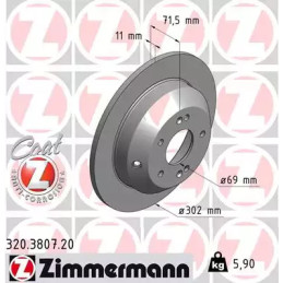 Stabdžių diskas  ZIMMERMANN 320.3807.20