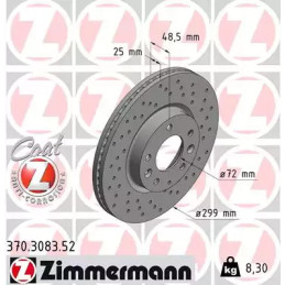 Stabdžių diskas  ZIMMERMANN 370.3083.52