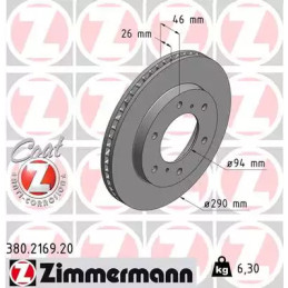 Stabdžių diskas  ZIMMERMANN 380.2169.20