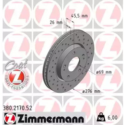 Stabdžių diskas  ZIMMERMANN 380.2170.52