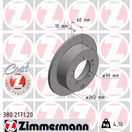 Stabdžių diskas  ZIMMERMANN 380.2171.20