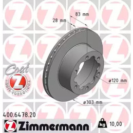 Stabdžių diskas  ZIMMERMANN 400.6478.20