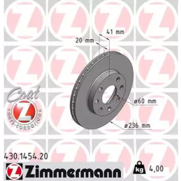 Stabdžių diskas  ZIMMERMANN 430.1454.20