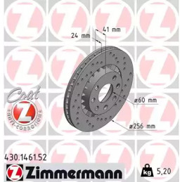 Stabdžių diskas  ZIMMERMANN 430.1461.52