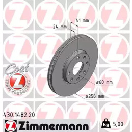 Stabdžių diskas  ZIMMERMANN 430.1482.20