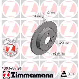 Stabdžių diskas  ZIMMERMANN 430.1484.20