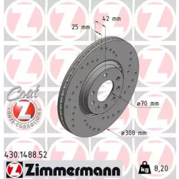 Stabdžių diskas  ZIMMERMANN 430.1488.52