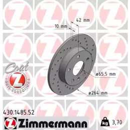 Stabdžių diskas  ZIMMERMANN 430.1485.52