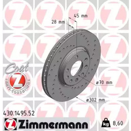 Stabdžių diskas  ZIMMERMANN 430.1495.52