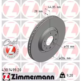 Stabdžių diskas  ZIMMERMANN 430.1499.20