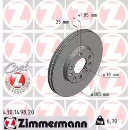 Stabdžių diskas  ZIMMERMANN 430.1498.20