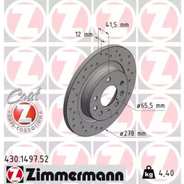 Stabdžių diskas  ZIMMERMANN 430.1497.52