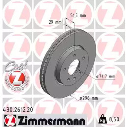 Stabdžių diskas  ZIMMERMANN 430.2612.20