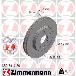 Stabdžių diskas  ZIMMERMANN 430.2614.20