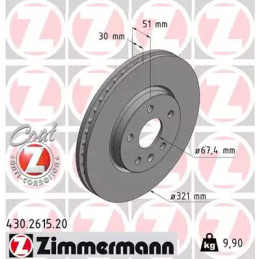 Stabdžių diskas  ZIMMERMANN 430.2615.20