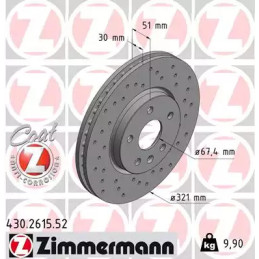 Stabdžių diskas  ZIMMERMANN 430.2615.52