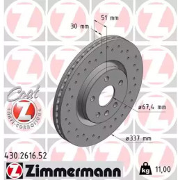 Stabdžių diskas  ZIMMERMANN 430.2616.52