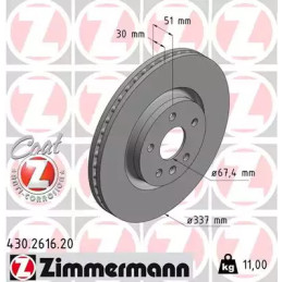 Stabdžių diskas  ZIMMERMANN 430.2616.20