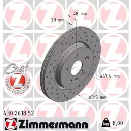 Stabdžių diskas  ZIMMERMANN 430.2618.52