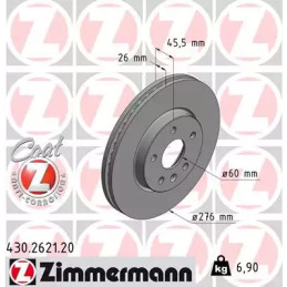 Stabdžių diskas  ZIMMERMANN 430.2621.20