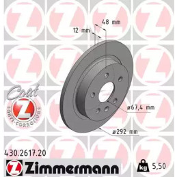 Stabdžių diskas  ZIMMERMANN 430.2617.20