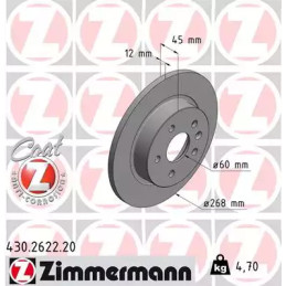 Stabdžių diskas  ZIMMERMANN 430.2622.20