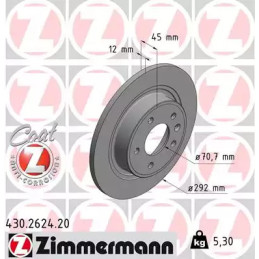 Stabdžių diskas  ZIMMERMANN 430.2624.20