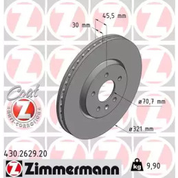 Stabdžių diskas  ZIMMERMANN 430.2629.20