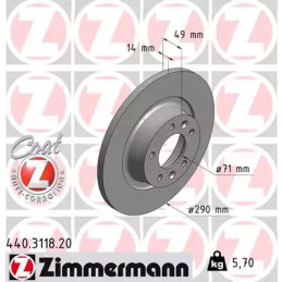 Stabdžių diskas  ZIMMERMANN 440.3118.20