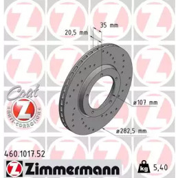 Stabdžių diskas  ZIMMERMANN 460.1017.52