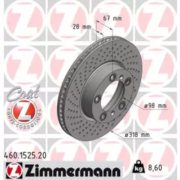 Stabdžių diskas  ZIMMERMANN 460.1525.20