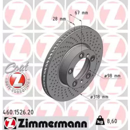 Stabdžių diskas  ZIMMERMANN 460.1526.20