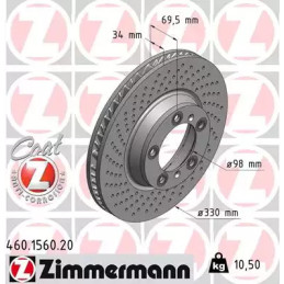 Stabdžių diskas  ZIMMERMANN 460.1560.20