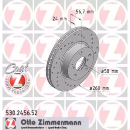 Stabdžių diskas  ZIMMERMANN 530.2456.52