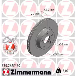 Stabdžių diskas  ZIMMERMANN 530.2457.20