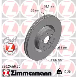 Stabdžių diskas  ZIMMERMANN 530.2460.20