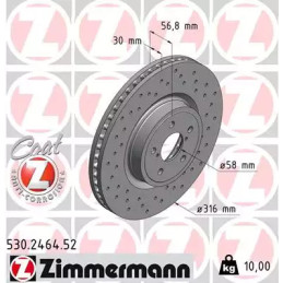 Stabdžių diskas  ZIMMERMANN 530.2464.52