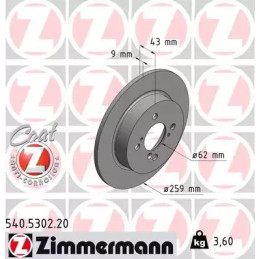 Stabdžių diskas  ZIMMERMANN 540.5302.20