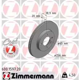 Stabdžių diskas  ZIMMERMANN 600.1597.20