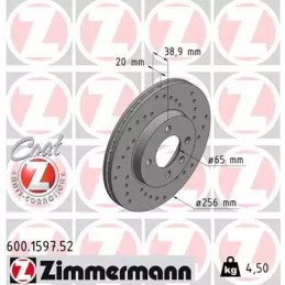 Stabdžių diskas  ZIMMERMANN 600.1597.52