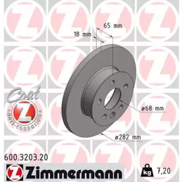 Stabdžių diskas  ZIMMERMANN 600.3203.20