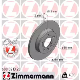 Stabdžių diskas  ZIMMERMANN 600.3213.20