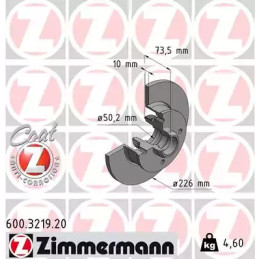 Stabdžių diskas  ZIMMERMANN 600.3219.20