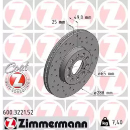 Stabdžių diskas  ZIMMERMANN 600.3221.52